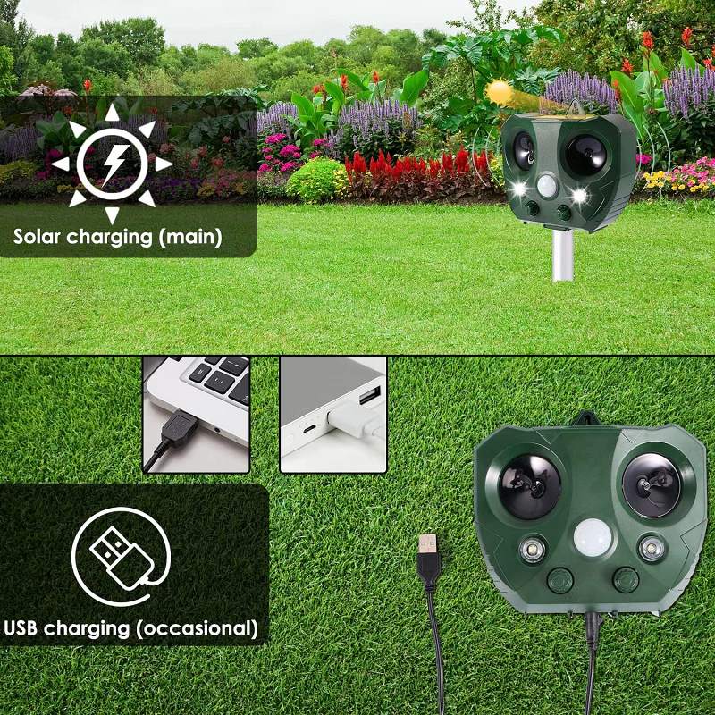 Ultrasonic Bird Device Solar & USB Powered