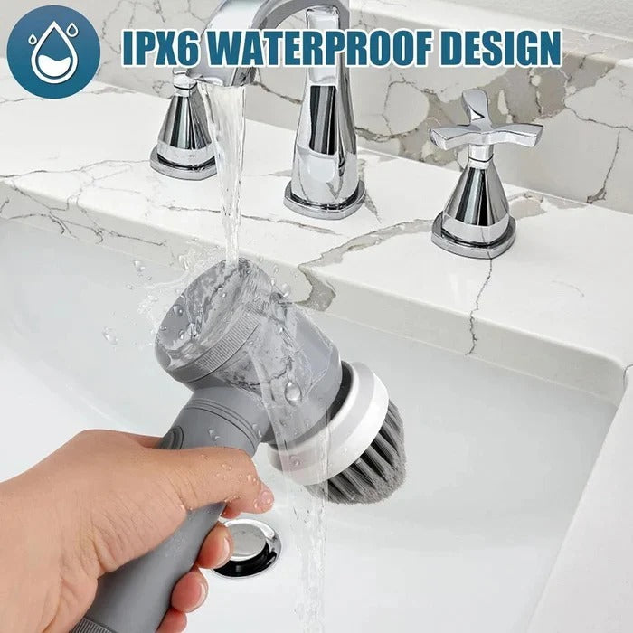 Electric Spin Scrubber | Cordless Cleaning Brush with 6 Interchangeable Heads | Fast USB Charging for Effortless Household Cleaning