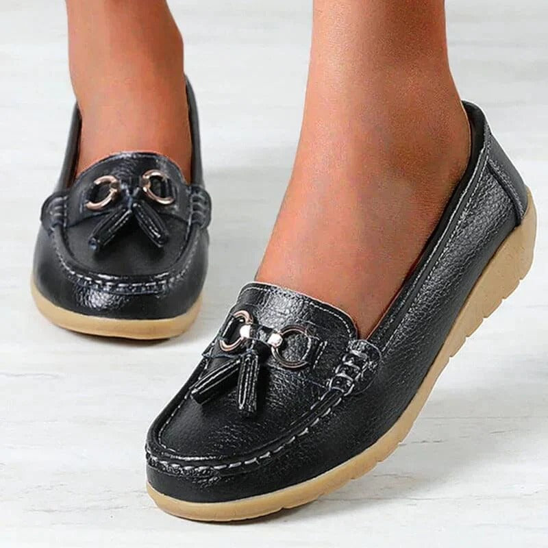 Women’s Leather Loafers Slip-On Shoes