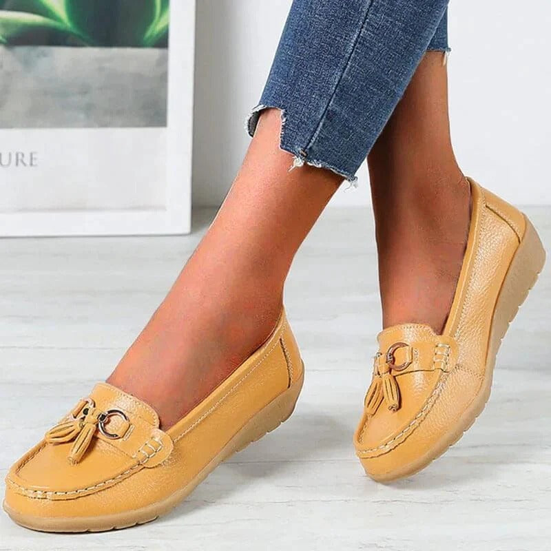 Women’s Leather Loafers Slip-On Shoes