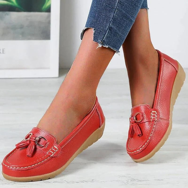 Women’s Leather Loafers Slip-On Shoes