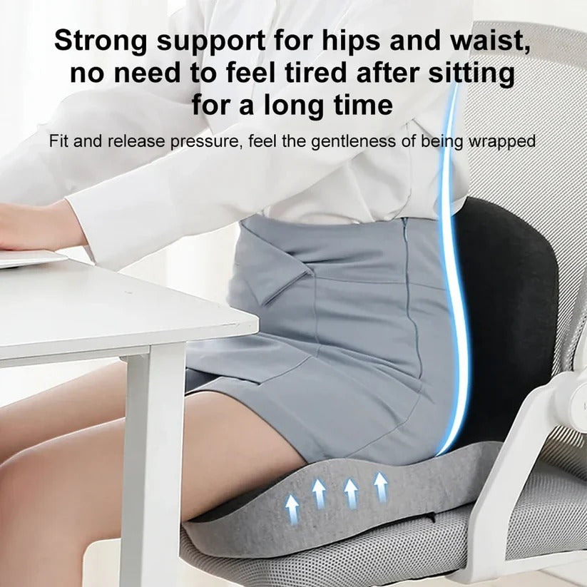 Ergonomic Lumbar Support Pillow | Memory Foam Back Support Cushion for Office Chair Comfort
