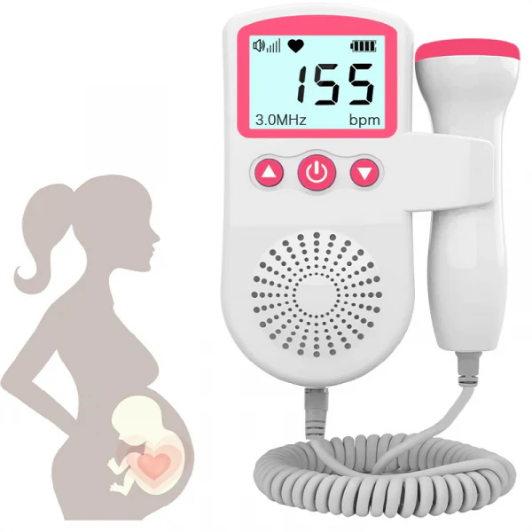 Fetal Doppler | Portable Heart Rate Monitor with LCD Display & Loudspeaker | Easy Home Monitoring for Expecting Parents