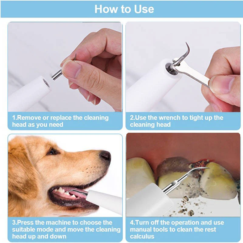 Dog Dental Cleaning Device Ultrasonic Pet Tool