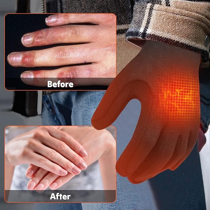 Heated Glove Liners | Rechargeable Electric Gloves with Adjustable Heat | Touchscreen Design for Ultimate Warmth