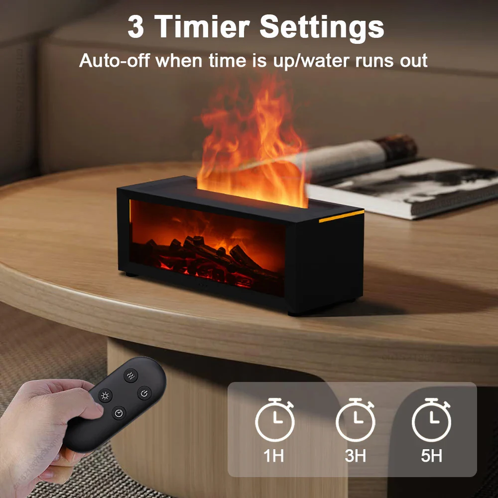 Home Comfort | Air Humidifier and Purifier with Realistic Flame Effect | Aromatherapy Ready for Enhanced Relaxation