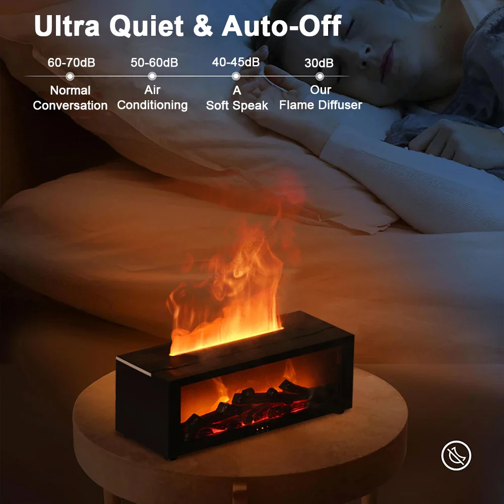 Home Comfort | Air Humidifier and Purifier with Realistic Flame Effect | Aromatherapy Ready for Enhanced Relaxation