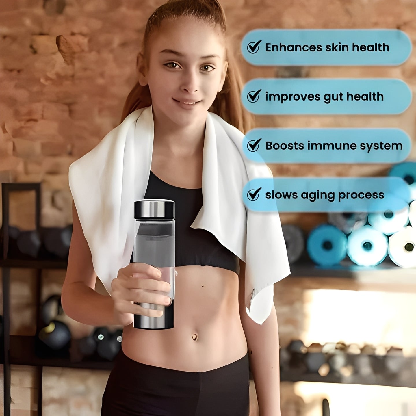 Hydrogen Water Bottle | Portable Hydrogen Generator with USB Rechargeable Base | Compact Design for On-the-Go Hydration
