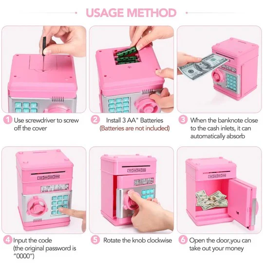 Interactive ATM Piggy Bank for Kids with Code Lock & Audio Prompts | Fun Money Management Tool