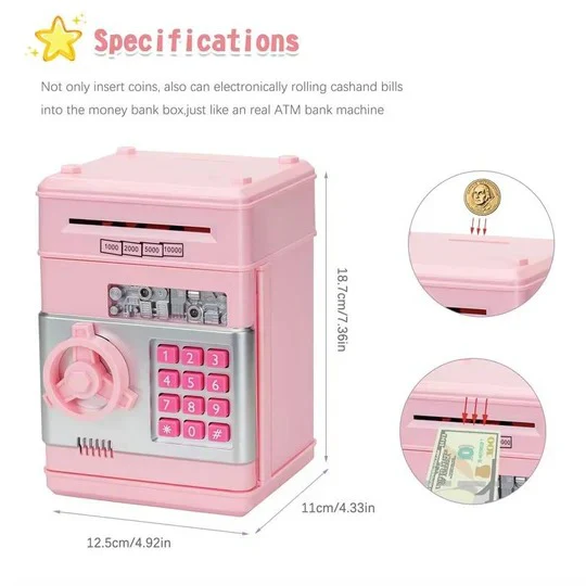 Interactive ATM Piggy Bank for Kids with Code Lock & Audio Prompts | Fun Money Management Tool