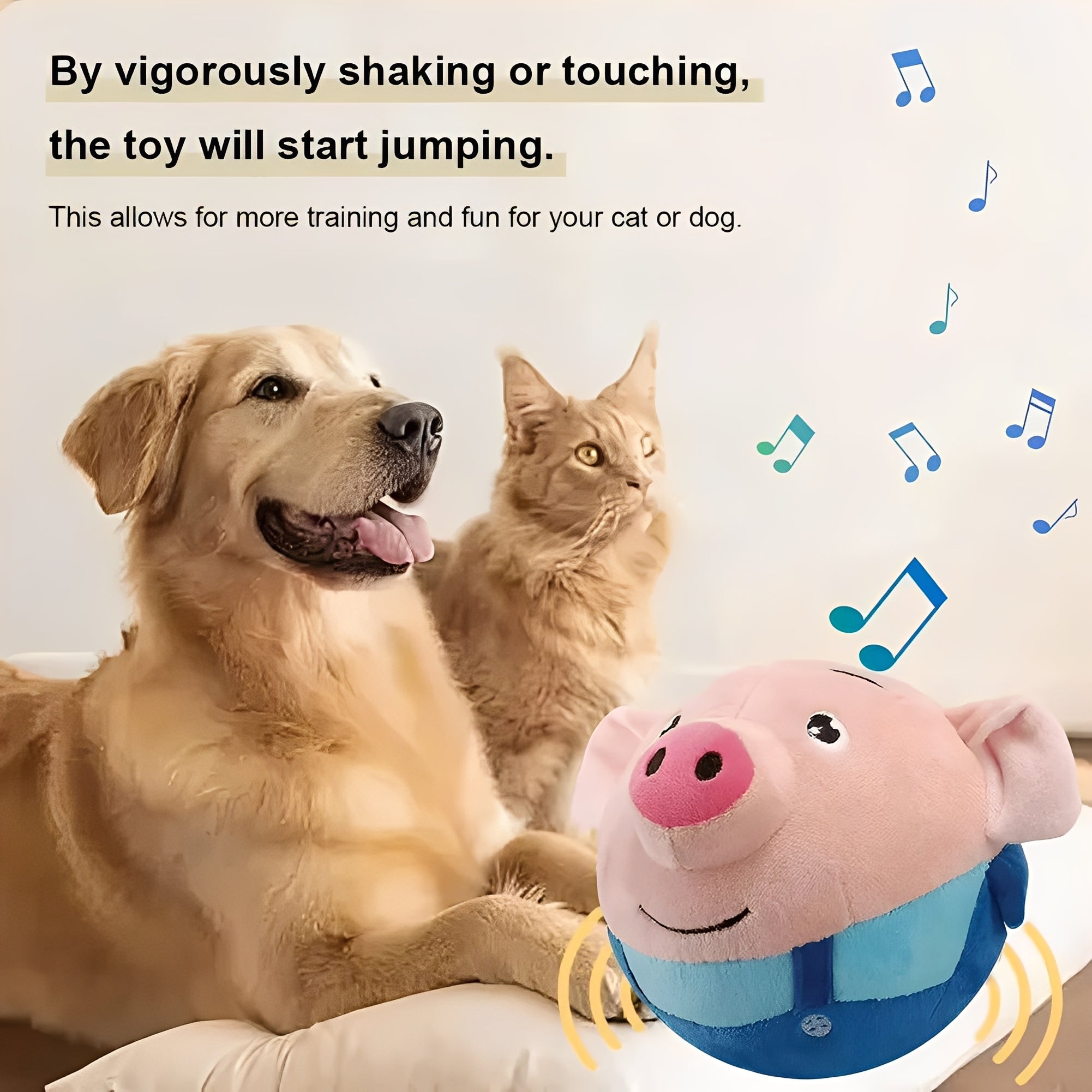 Interactive Dog Toy Ball Touch Activated Motion Toy
