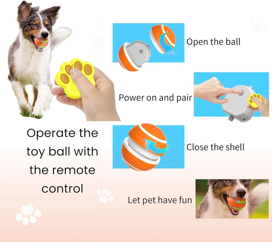 Interactive Pet Toy Ball Remote Control Device
