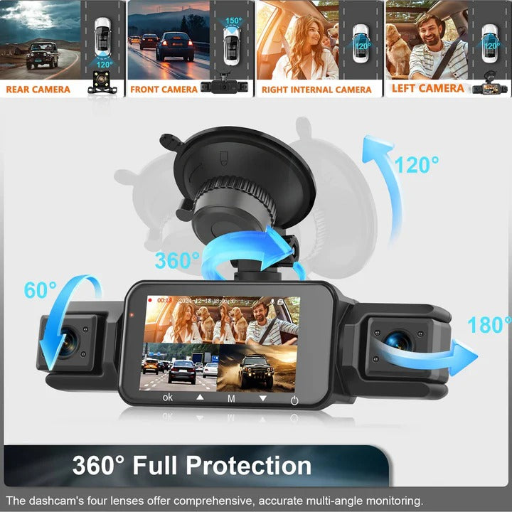 Multi-Camera Dash Cam 4 Channel Recording System