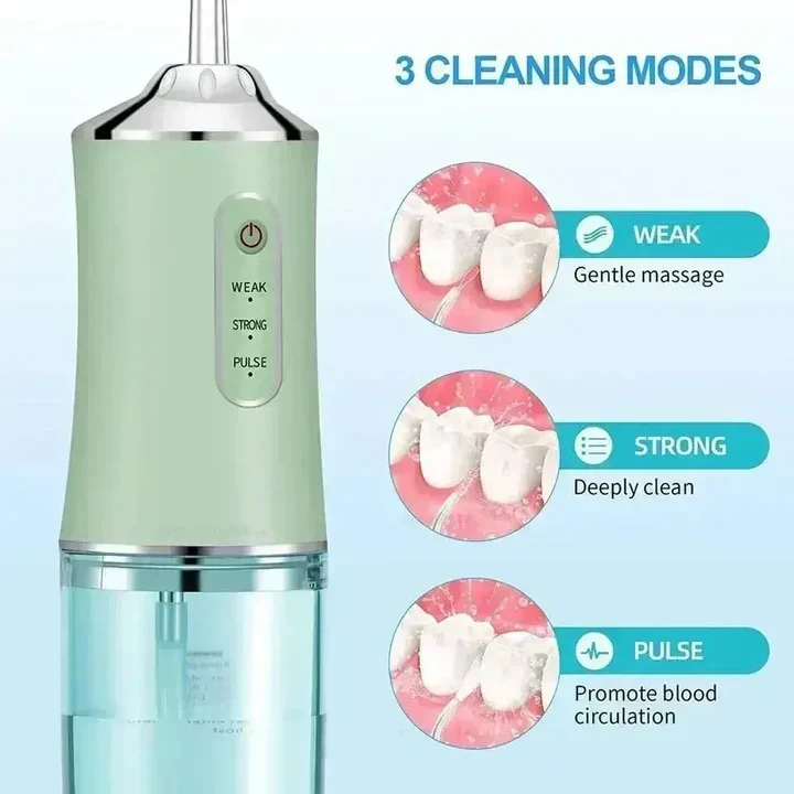 Oral Care Essentials | Rechargeable Water Flosser with High-Pressure Pulsations | Deep Cleaning for Healthier Gums