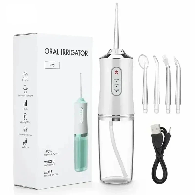 Oral Care Essentials | Rechargeable Water Flosser with High-Pressure Pulsations | Deep Cleaning for Healthier Gums