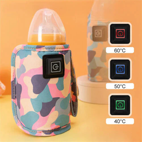 Portable Bottle Warmer | USB-Powered Baby Bottle Heater with Adjustable Temperature | Travel-Friendly Solution for On-the-Go Parents