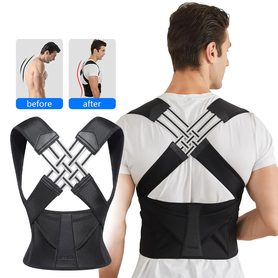 Posture Pro | Adjustable Back Posture Corrector with Cross-Guide Straps | Unisex Support for Improved Alignment and Comfort