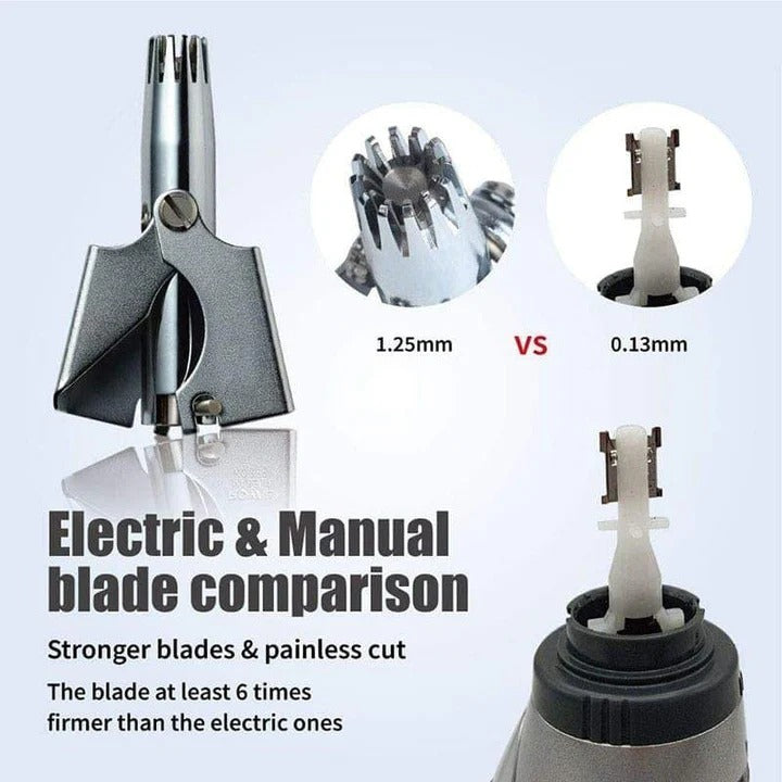 Precision Grooming | Nose Hair Trimmer for Men with Ergonomic Grip | Safe Manual Tool for Easy Trimming of Nose and Ear Hair