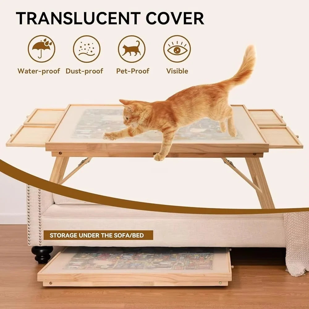 Puzzle Haven | Jigsaw Puzzle Table with Drawers for Comfort & Organization