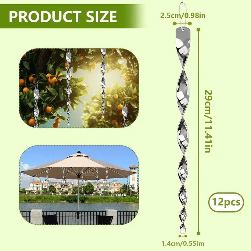 Reflective Bird Spiral Rod Outdoor Hanging Device