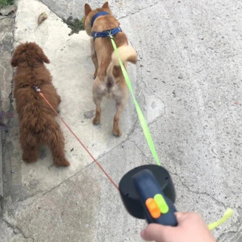 Retractable Dog Leash Dual Leash with LED Light