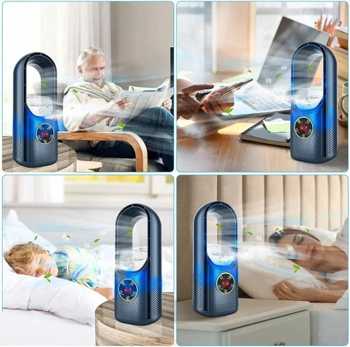Silent Breeze | Blade-Free Portable Air Conditioner with Adjustable Cooling Modes | Compact Design for Home and Office Comfort