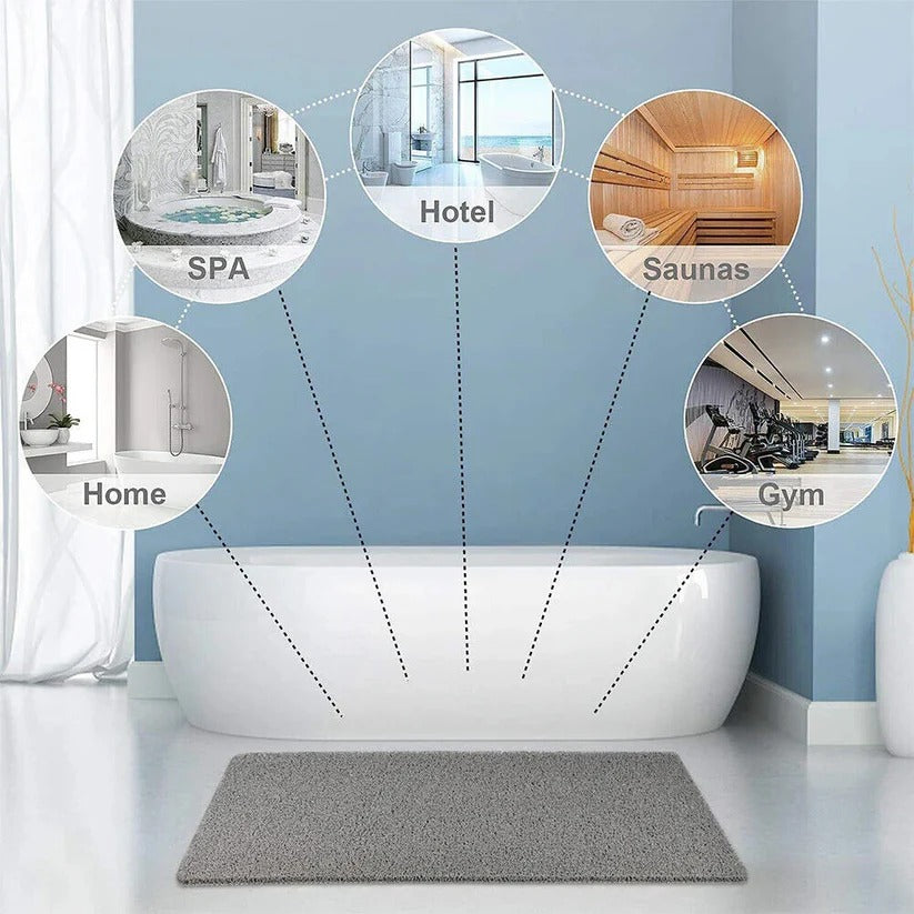 Textured Non-Slip Shower Mat with Porous Drainage Holes | Fast Drying & Easy to Clean for Safe Bathing Experience
