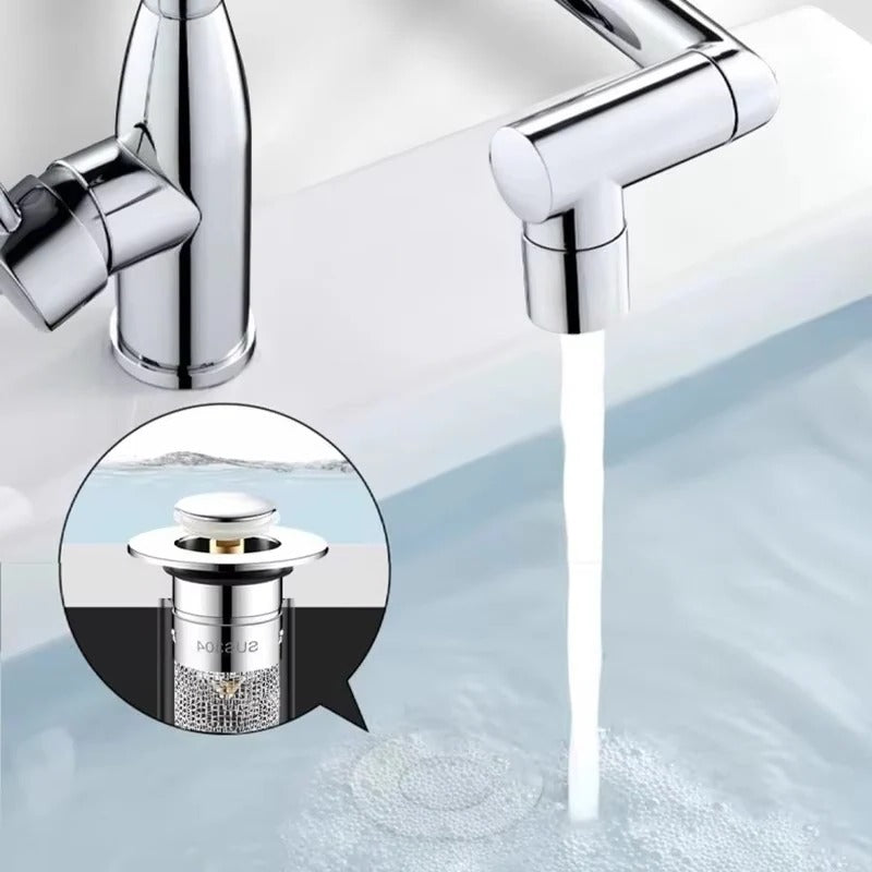 Universal Sink Stopper | Press-to-Seal Drain Plug with Built-in Strainer for Effortless Kitchen and Bathroom Use