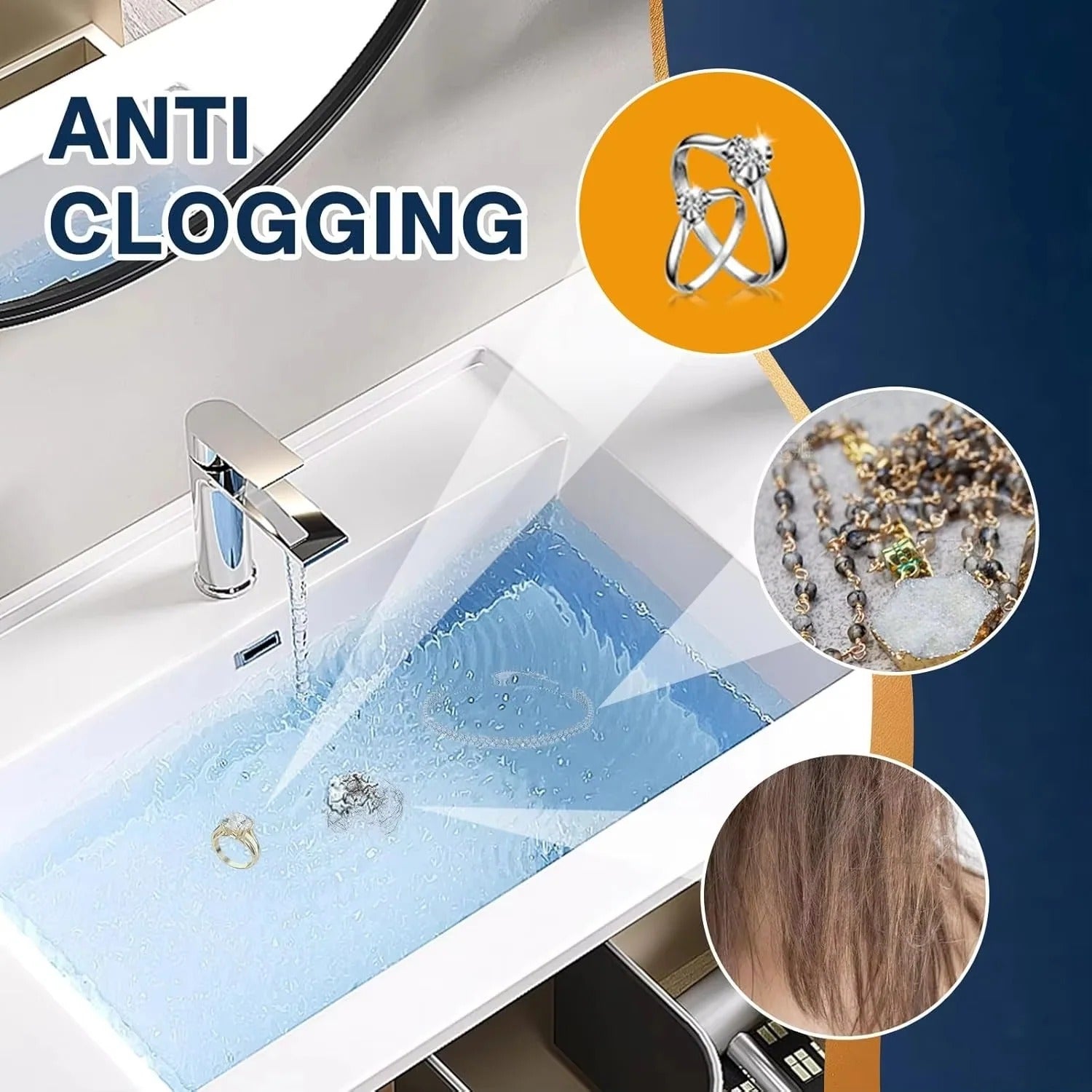 Universal Sink Stopper | Press-to-Seal Drain Plug with Built-in Strainer for Effortless Kitchen and Bathroom Use